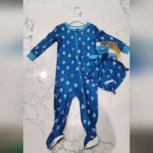Max & Olivia Baby Boys Snug Fit Coverall One Piece with Matching Blue